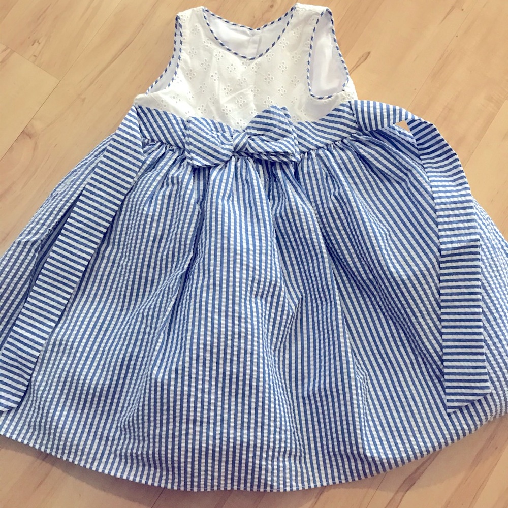 Pippa and Julie eyelet and seersucker dress